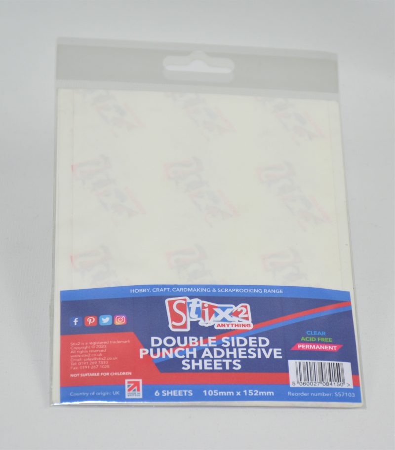 Double Sided Punch Adhesive Sheets 105mm x 152mm Stix2