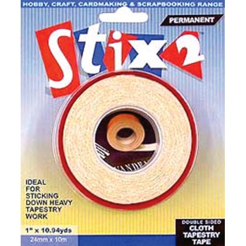 Double Sided cloth Tapestry Tape Extra Heavy Duty 24mm x 10m Stix2
