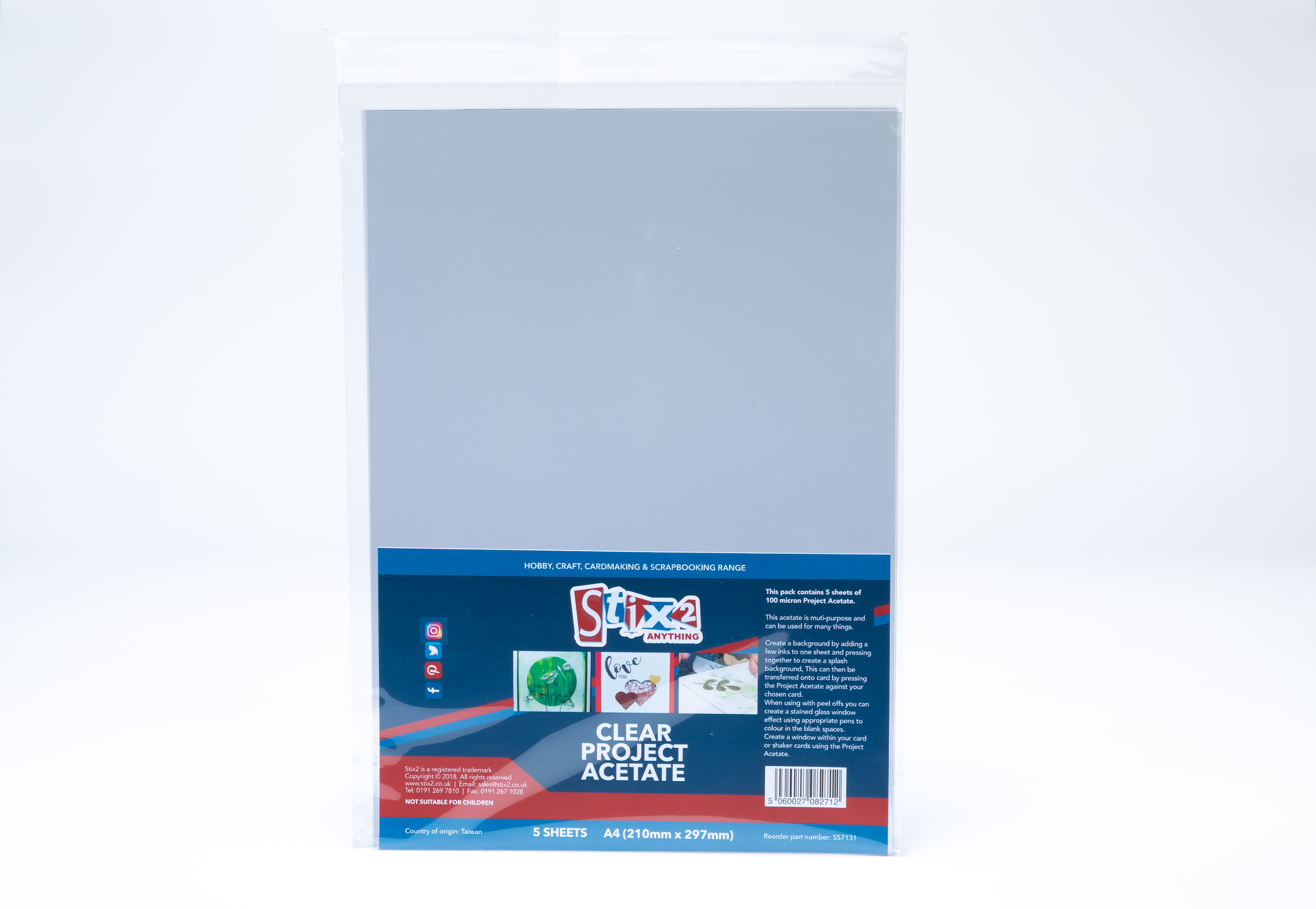 Clear Project Acetate Sheets 100 Micron thick 210mm x 297mm (A4