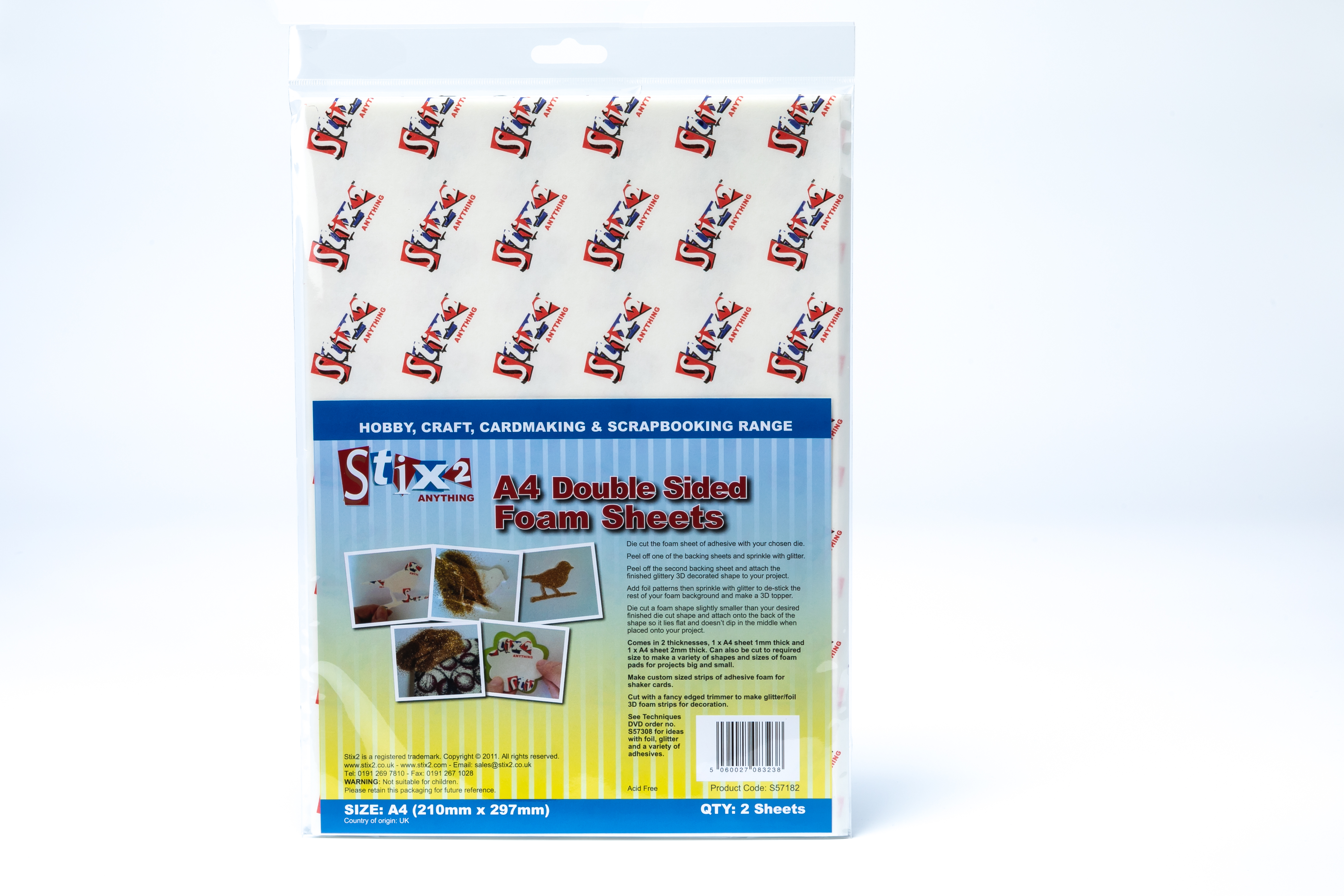 Double Sided A4 Sheets of Foam 210mm x 297mm Stix2