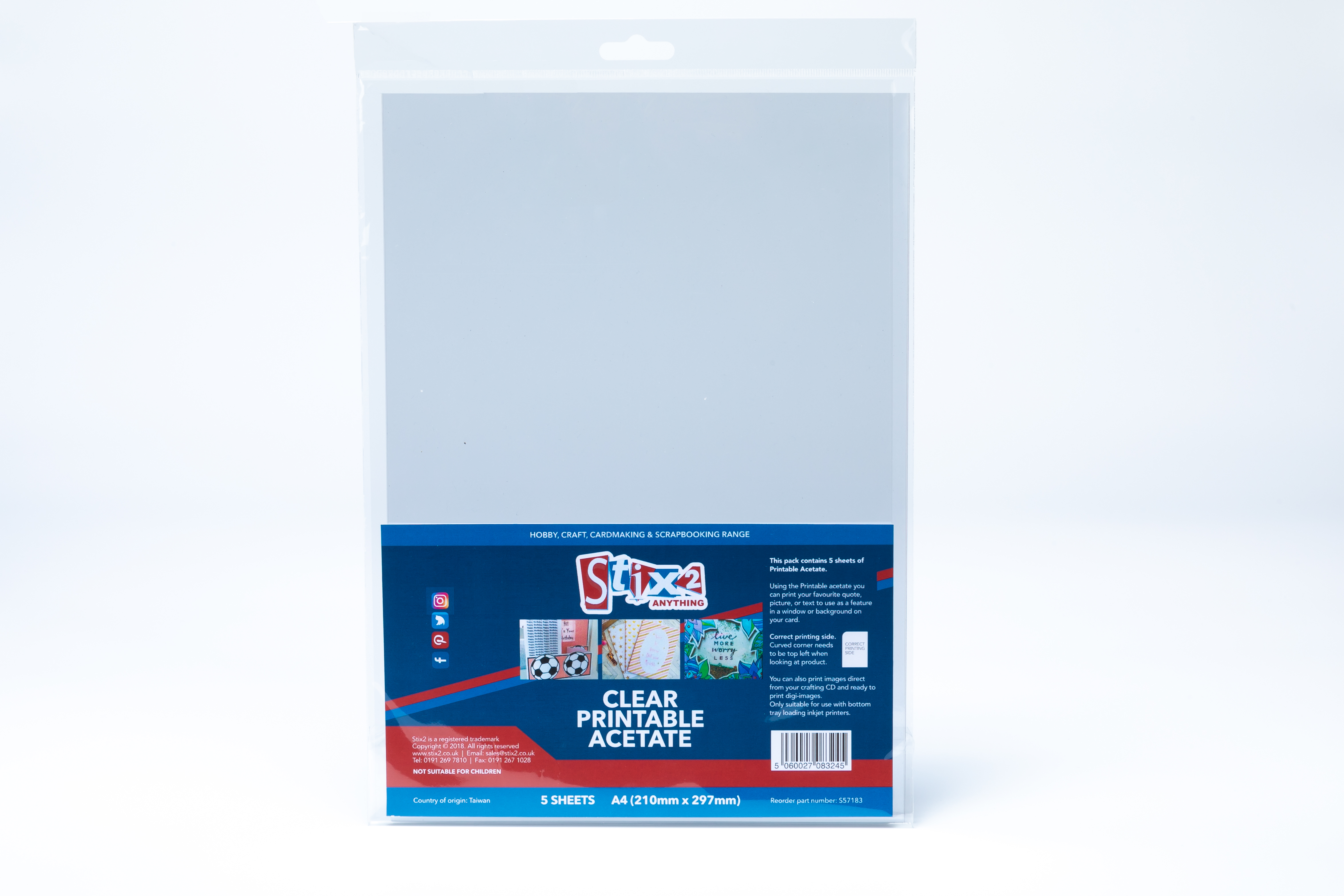 Clear Printable Acetate Sheets (inkjet Printer) 100 Micron thick