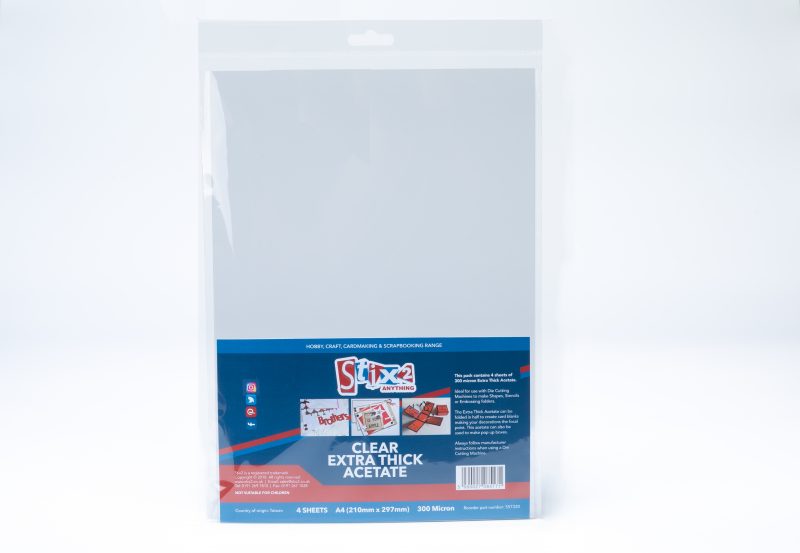 A4 Extra Thick Clear Acetate Sheets 300 Micron thick 210mm x 297mm