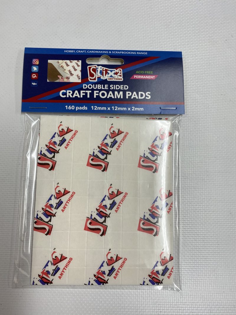 Craft Foam Pads 12mm x 12mm x 2mm Stix2
