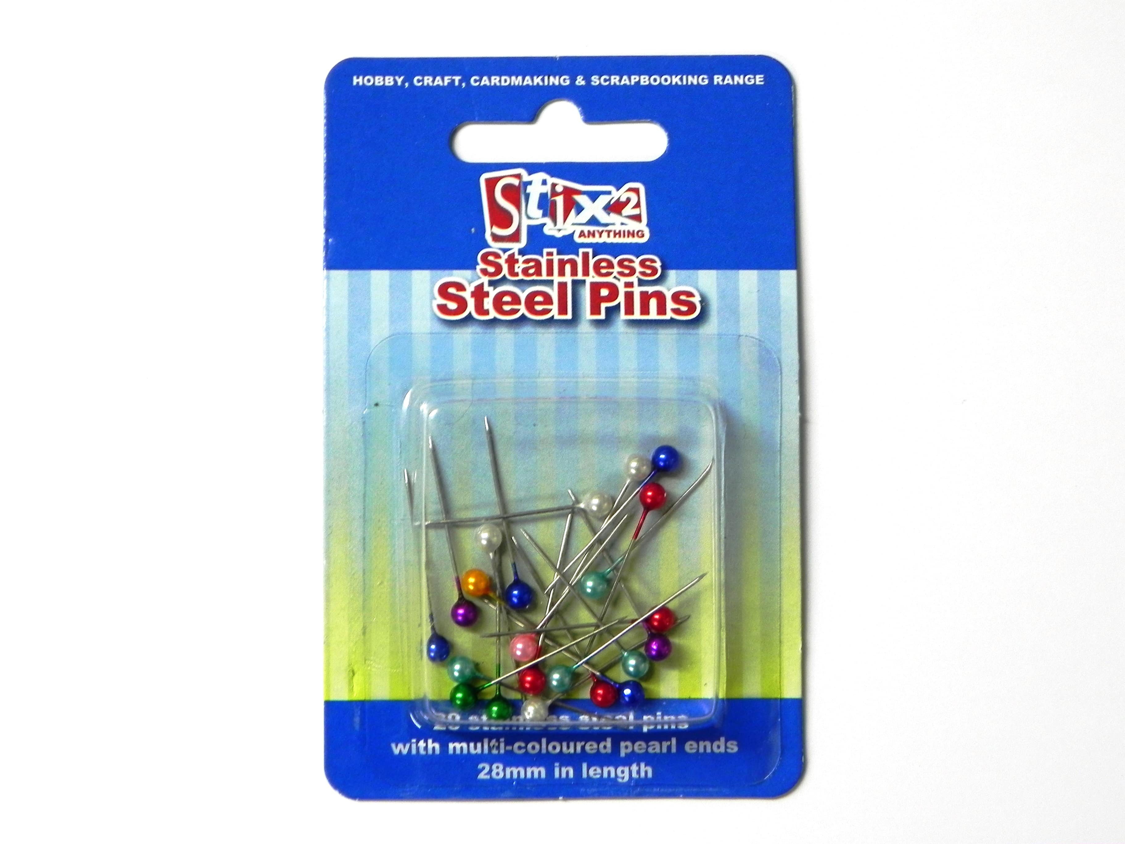 Stix2 Stainless Steel Pearl Pins - 28mm - Gillies Crafts & Gifts