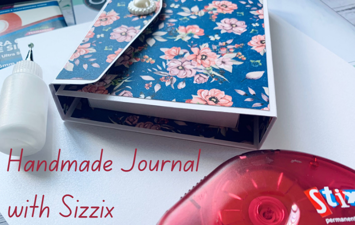 handcrafted floral journal with Stix2 PVA glue and Tape runner 