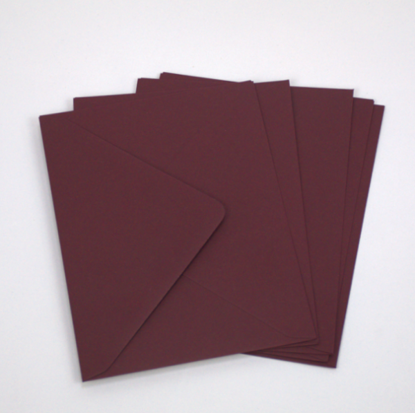 burgundy envelopes